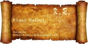 Klasz Rafael névjegykártya